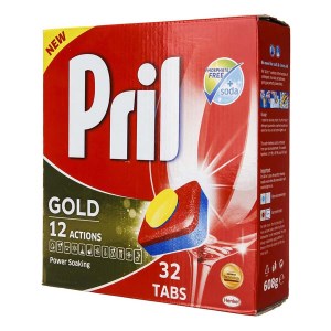 قرص مایع ظرفشویی طلایی پریل 32 عددی