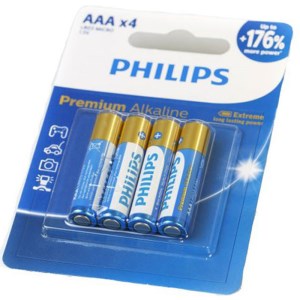 فیلیپس باتری نیم قلمی 4 عددی premium alkaline