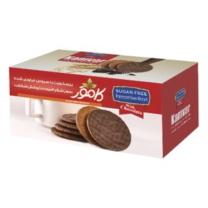 کامور بیسکویت سبوس روکش شکلات بدون قند 200گرم