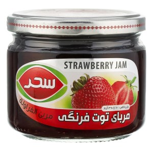 سحر مربا توت فرنگی شیشه 390گرم