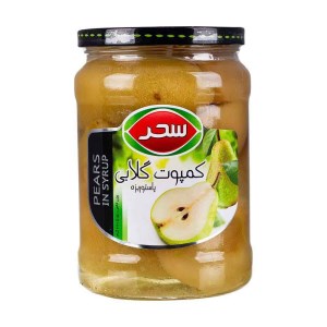 سحر کمپوت گلابی شیشه 660گرمی