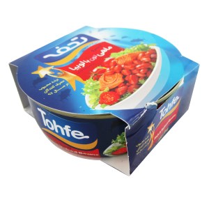 تحفه تن ماهی لوبیا در سس گوجه کلیددار 180گرمی