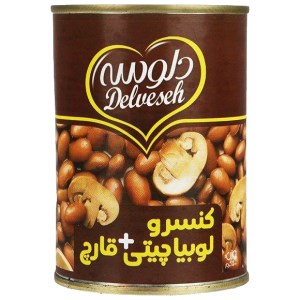 دلوسه کنسرو لوبیا با قارچ 500گرم