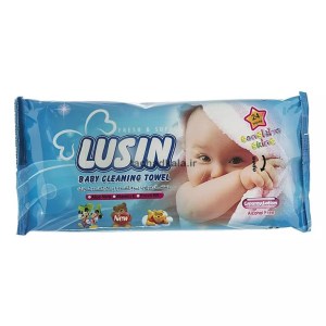 لوسین دستمال مرطوب کودک درب دار کرم دار
