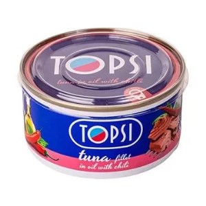 تاپسی تن ماهی چیلی درب شفاف 180 گرم