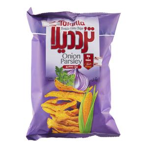 تردیلا چیپس ذرت طعم پیاز جعفری