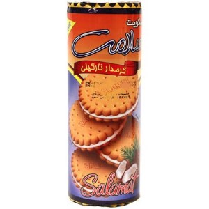 سلامت بیسکوییت کرمدار نارگیلی لوله ای