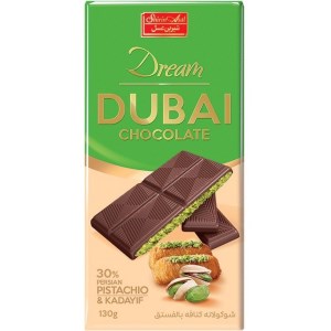 شیرین عسل تابلت شکلات شیری پسته دبی دریم 130گرم