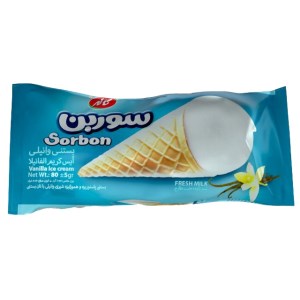 کاله بستنی قیفی سوربن وانیلی