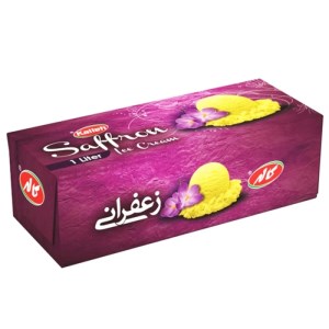 کاله بستنی پاکتی یک لیتری زعفرانی