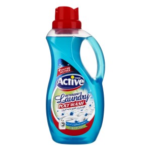 اکتیو مایع لباسشویی پلی واش 1500گرم آبی