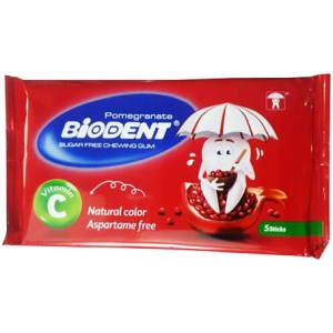 بایودنت آدامس نواری باطعم انار ویتامین سی