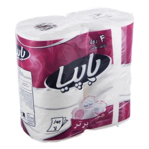 پاپیا دستمال توالت 4لایه 4 رول