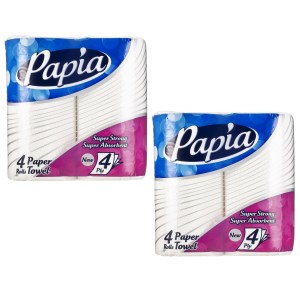 پاپیا حوله کاغذی 4 لایه 4 رول
