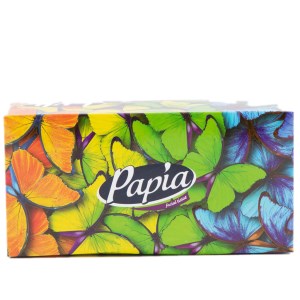 پاپیا دستمال کاغذی 150برگ 2لایه طرح گل وپروانه