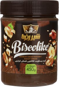 شیررضا کرم بیسکویت فندقی با کرانچی 450گرم